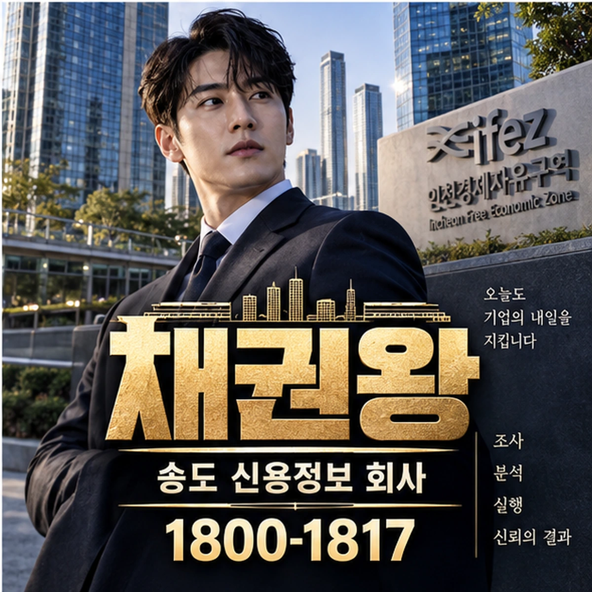 송도 신용정보 회사 자료를 검토하는 김실장