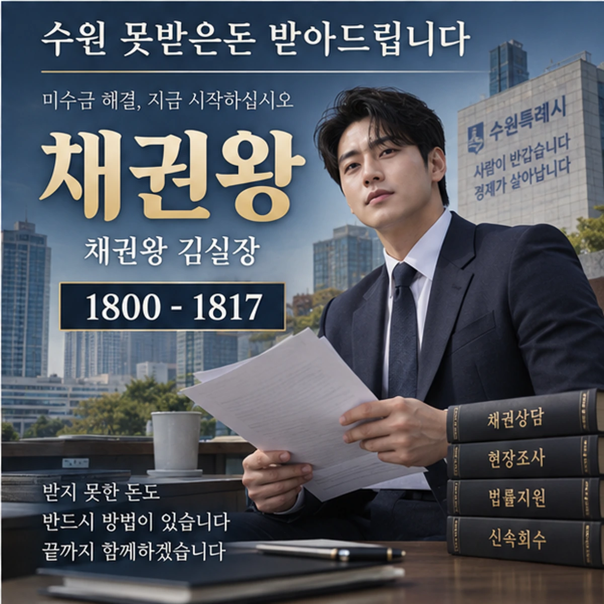 수원 못받은돈 받아드립니다 자료를 검토하는 김실장