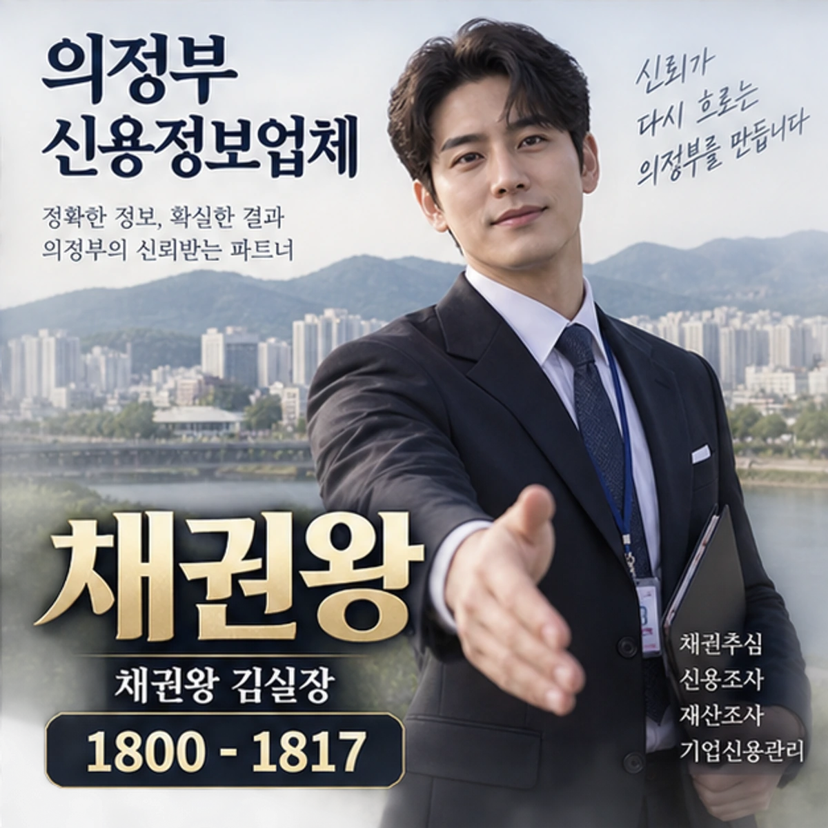 의정부 신용정보업체 자료를 검토하는 김실장