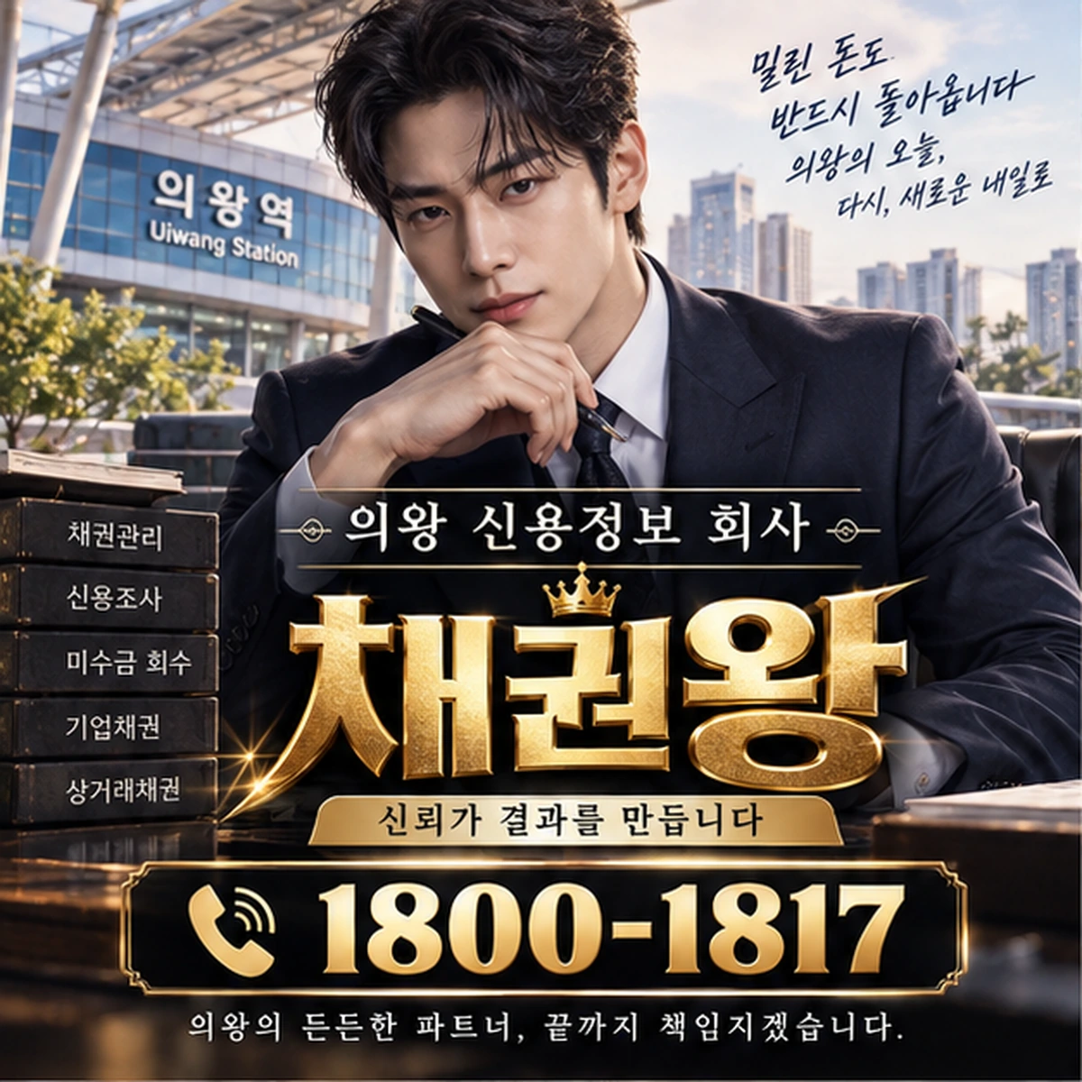 의왕 신용정보 회사 자료를 검토하는 김실장