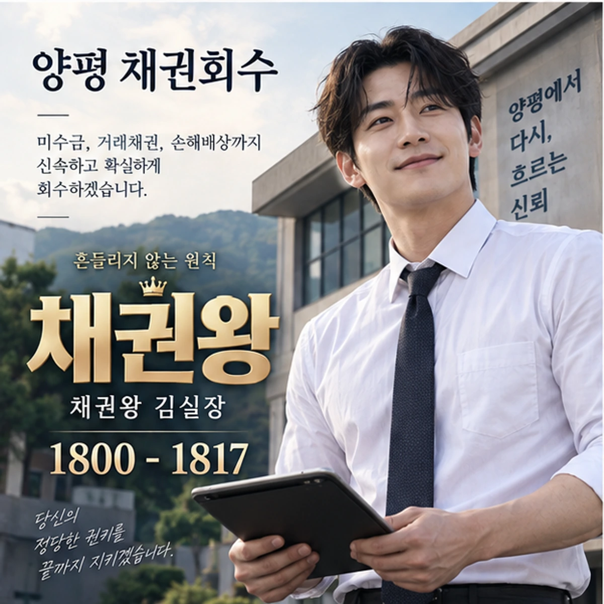 양평 채권회수 자료를 검토하는 김실장