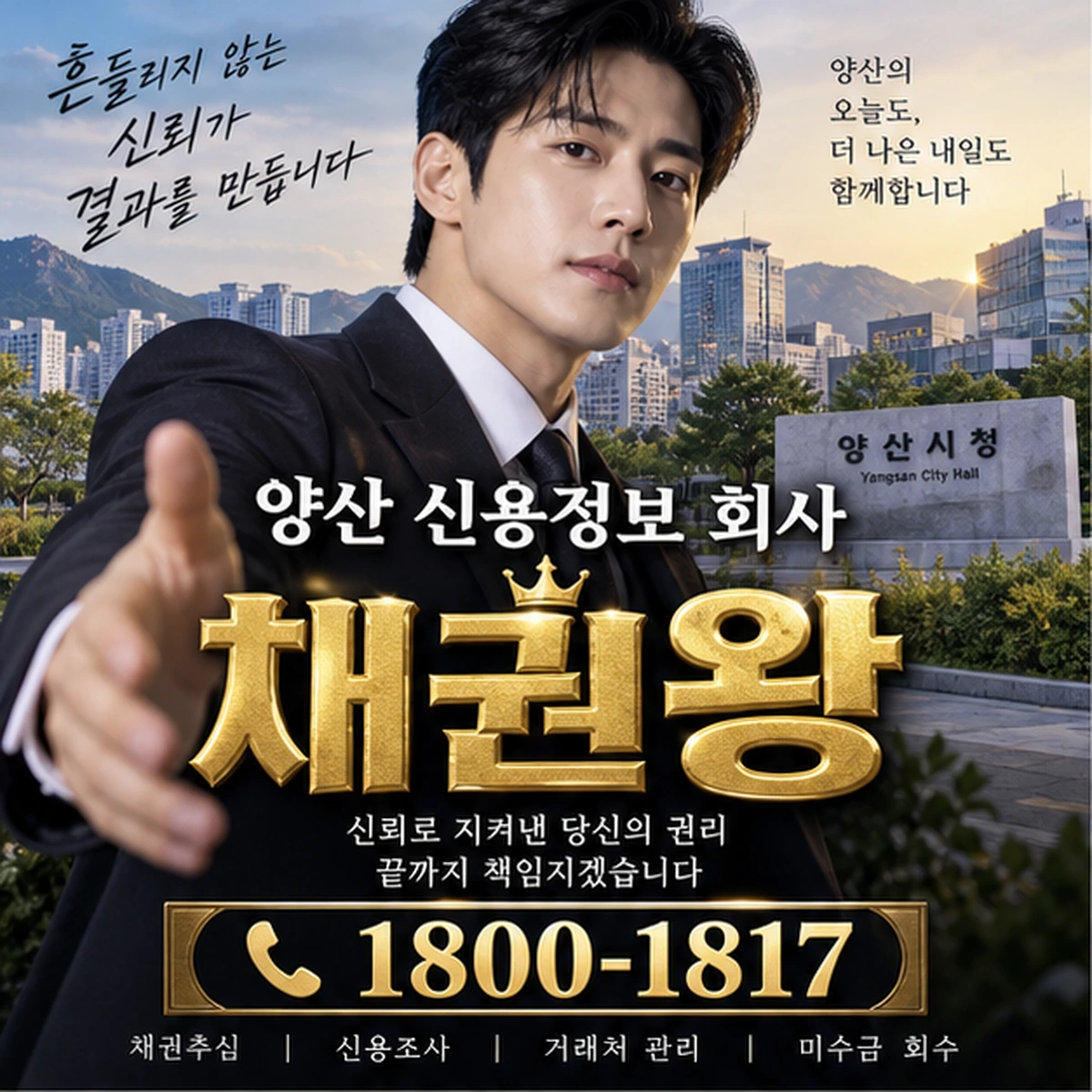 양산 신용정보 회사 자료를 검토하는 김실장
