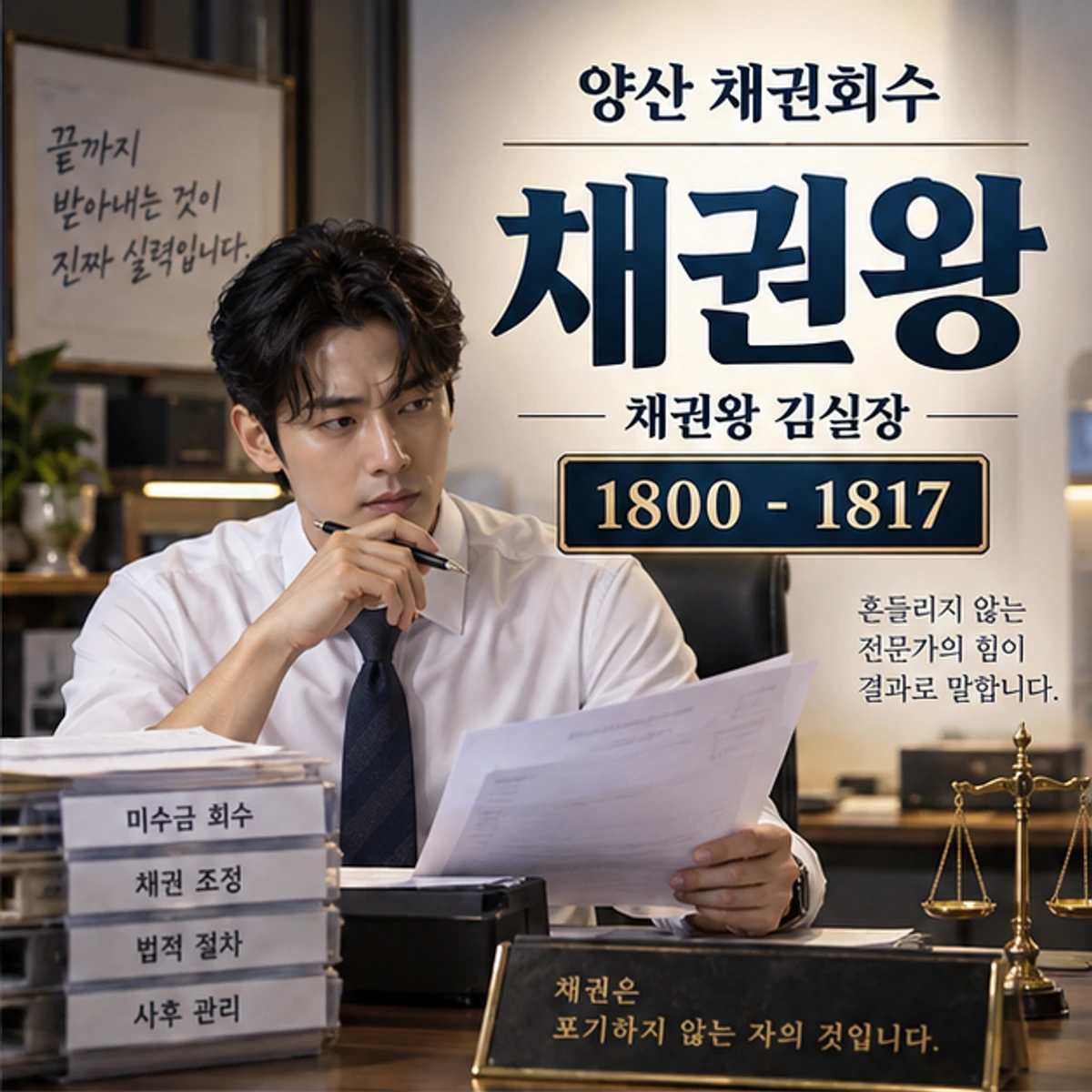 양산 채권회수 자료를 검토하는 김실장