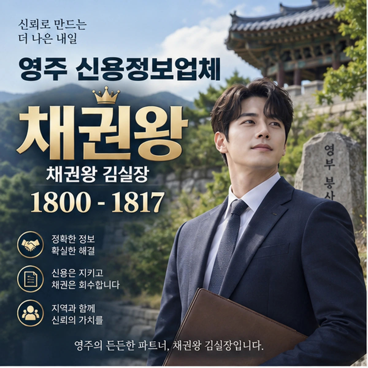 영주 신용정보업체 자료를 검토하는 김실장