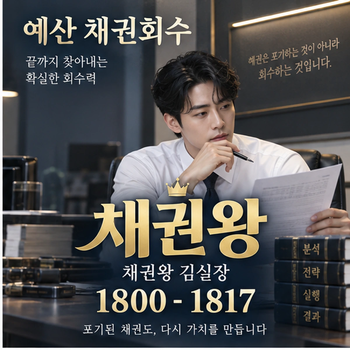 예산 채권회수 자료를 검토하는 김실장